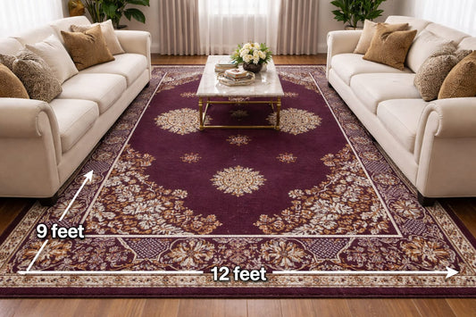 Premium Central Carpet Anti-Slip Rug – 9x12 Feet Large Area Carpet for Living Room