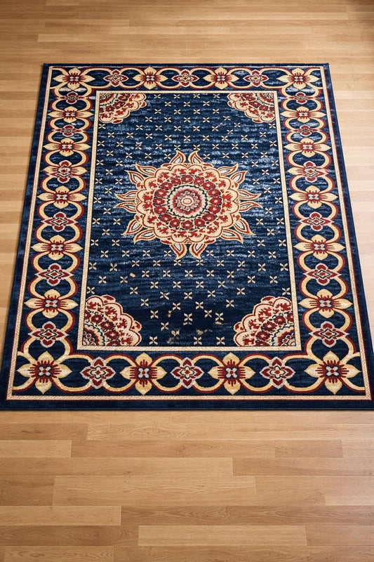 Modern Blue Rug – Comfortable & Durable Design