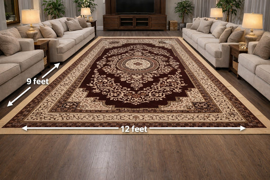 Premium Brown Rug – Soft, Durable, Anti-Slip Carpet for Living Room.