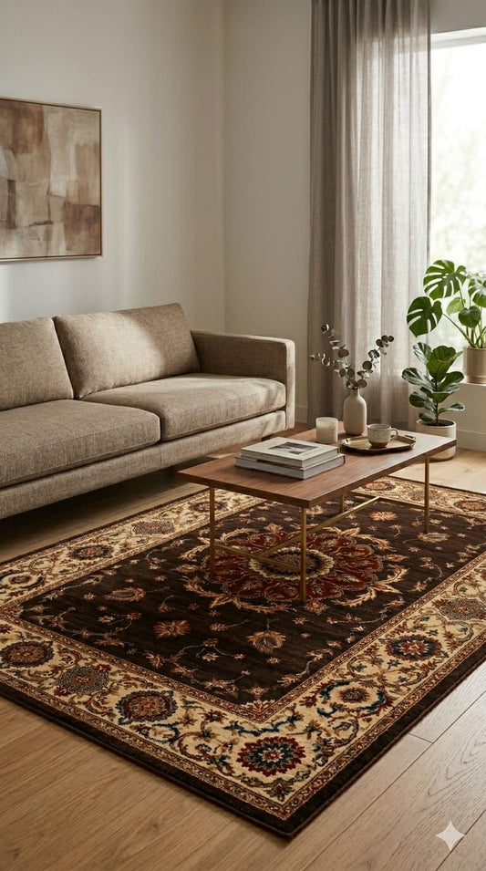 brown Soft Luxury Rug – Non Slip Floor Carpet
